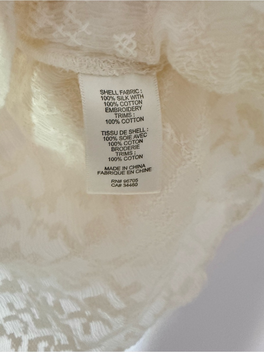 REBECCA TAYLOR White 100% Silk Embroidered Lace Blouse Top V-Neck Shabby Chic - Picture 4 of 9